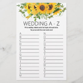 Solblommor Möhippa Game A till Z Card Flygblad