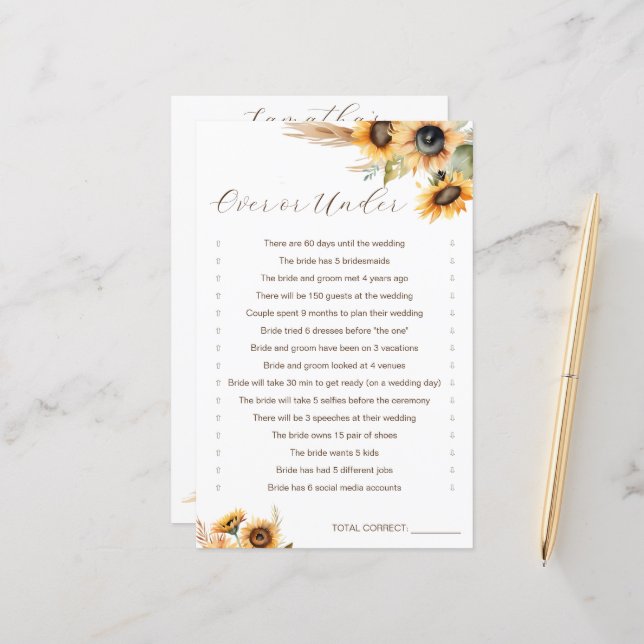 Solblommor möhippa över eller under spel (Fram/Back In Situ)