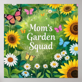 Solblommor Mors dag Garden Squad Poster