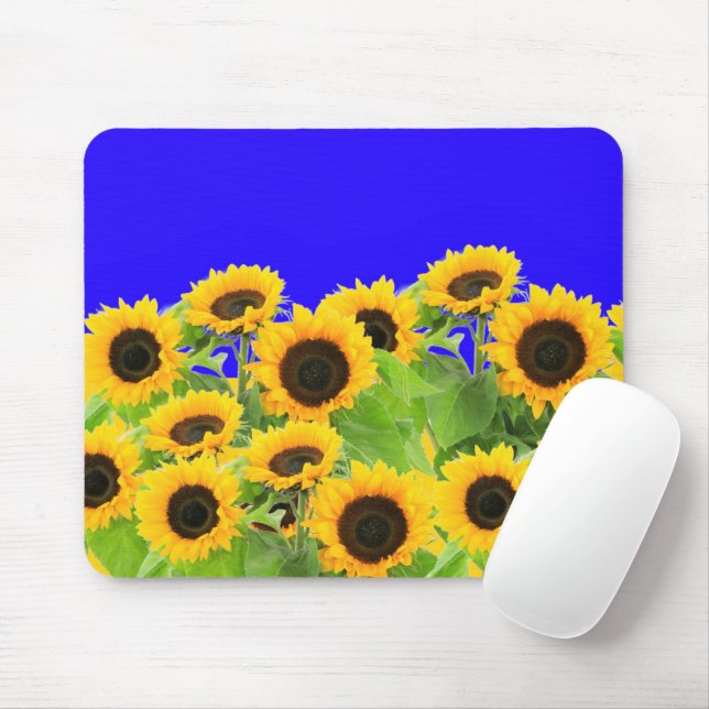 Solblommor Mouse Pad Ukraina Flagga Färg - Frihet Musmatta (Med mus)