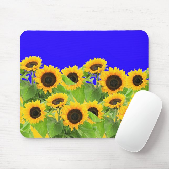 Solblommor Mouse Pad Ukraina Flagga Färg - Frihet Musmatta (Med mus)