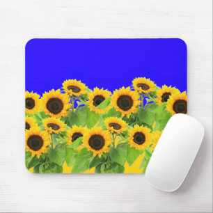 Solblommor Mouse Pad Ukraina Flagga Färg Musmatta