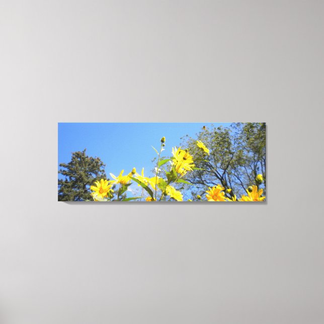 Solblommor N Himlar förpackad Canvas Skriv ut (Framsida)