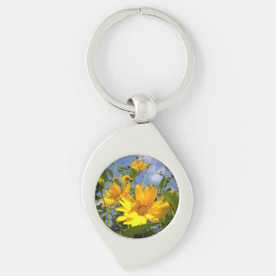 Solblommor N Himlar Wrapped Canvas Swirl Silverfärgad Nyckelring