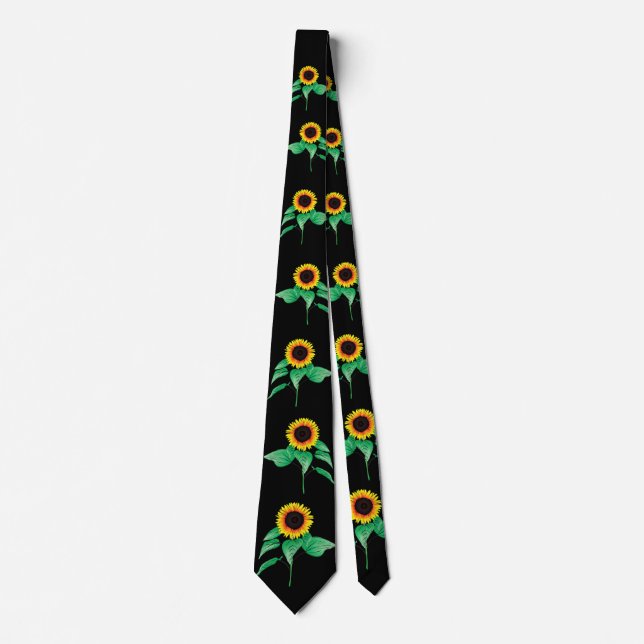 Solblommor Neck Tie - Anpassningsbar Färg Slips (Framsida)