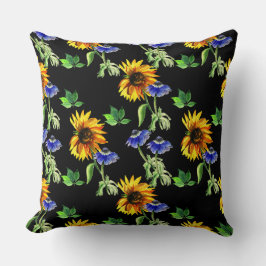 Solblommor och anemoner kudde