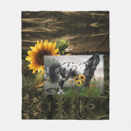 Solblommor och Appaloosa Horse Fleecefilt