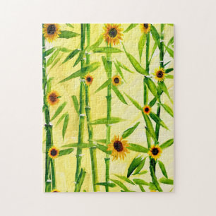 Solblommor och bambu pussel