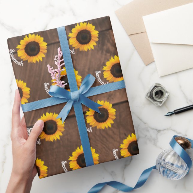Solblommor och Barnwood Personlig Presentpapper (Gifting)