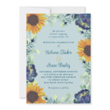 Solblommor och Blåa blommor Greenery Blommigt Bröl