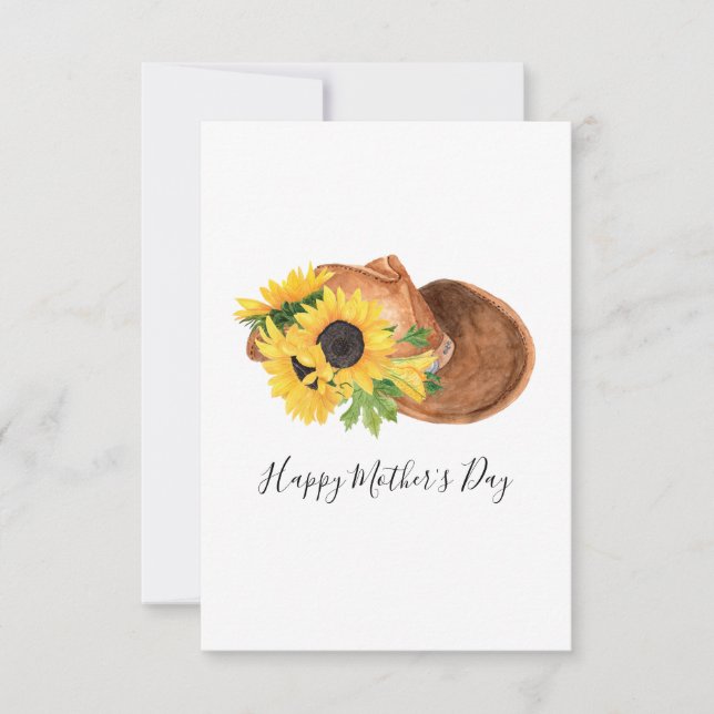 Solblommor och blomsterkort i Mors dag Kort (Framsida)