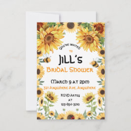 Solblommor och Bumblebees Inbjudningar