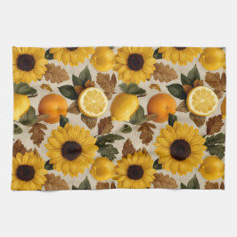 Solblommor och Citrus Autumn Home Decor Kökshandduk