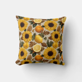 Solblommor och Citrus Autumn Home Decor Kudde