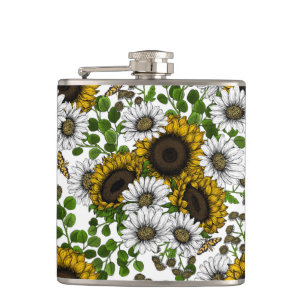 Solblommor och daisy, sommarträdgård 3 fickplunta