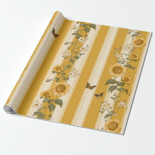 Solblommor och fjärilar på Gult Rand (2) Presentpapper