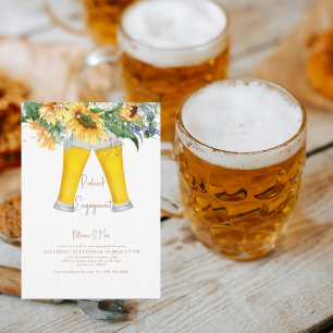 Solblommor och Förlovningsfest av öl Inbjudningar