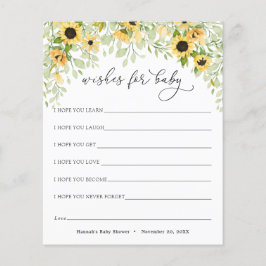 Solblommor och Grey Önskemål för Baby Card