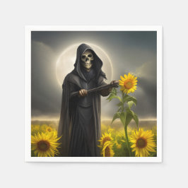 Solblommor och Grim Reaper Pappersservett