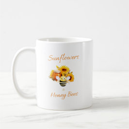 Solblommor och honungsbin kaffemugg