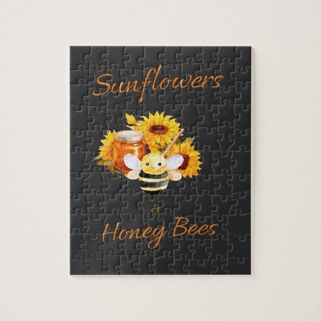 Solblommor och honungsbin pussel (Vertikal)