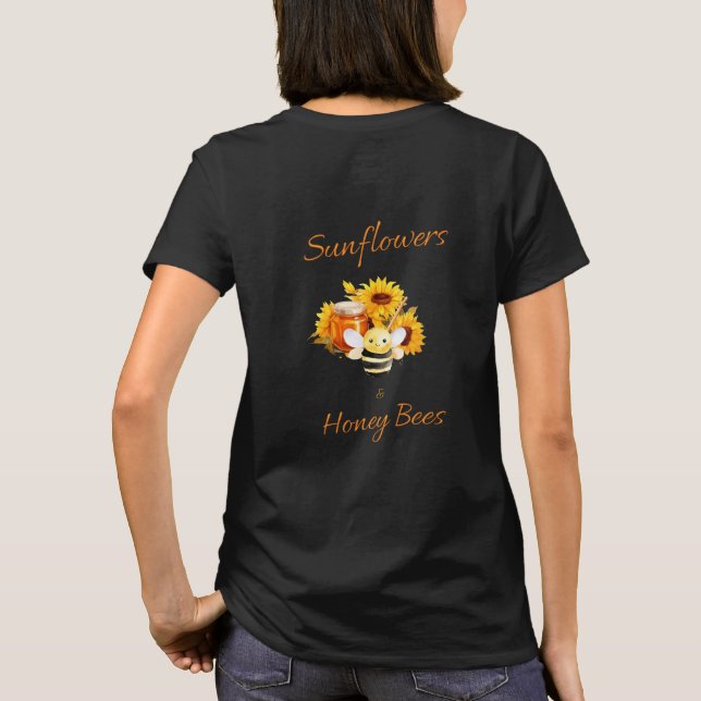 Solblommor och honungsbin t shirt (Baksida)