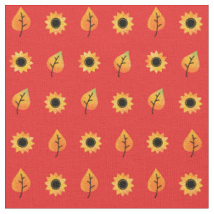 Solblommor och Höst löv Tyg