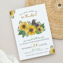 Solblommor och Kråka - tacksam Thanksgiving Middag Inbjudningar