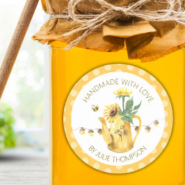 Solblommor och Lanternor ✨ Polka dots Anpassningsb Runt Klistermärke