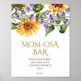 Solblommor och lavander Shower Momosa Pub Sign Poster