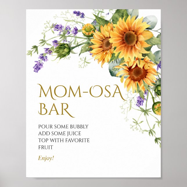 Solblommor och lavender Shower Momosa Pub Poster (Framsidan)