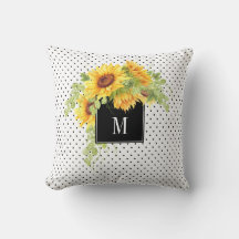 Solblommor och prickad Mönster med Monogram