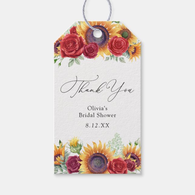 Solblommor och Ro Tack för att du har lagt till et Presentetikett (Framsidan)