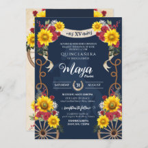 Solblommor och Röd ros Rustic Charro Quinceanera