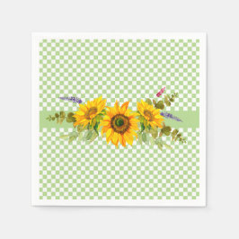 Solblommor och schaktbord pappersservett
