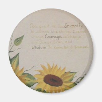 Solblommor och Serenity Prayer Magnet
