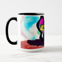 Solblommor och svart katt