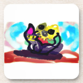 Solblommor och svart katt underlägg