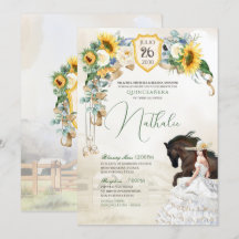 Solblommor och Vit ros Rustic Charro Quinceanera