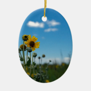 Solblommor på Blå himmel Julgransprydnad Keramik