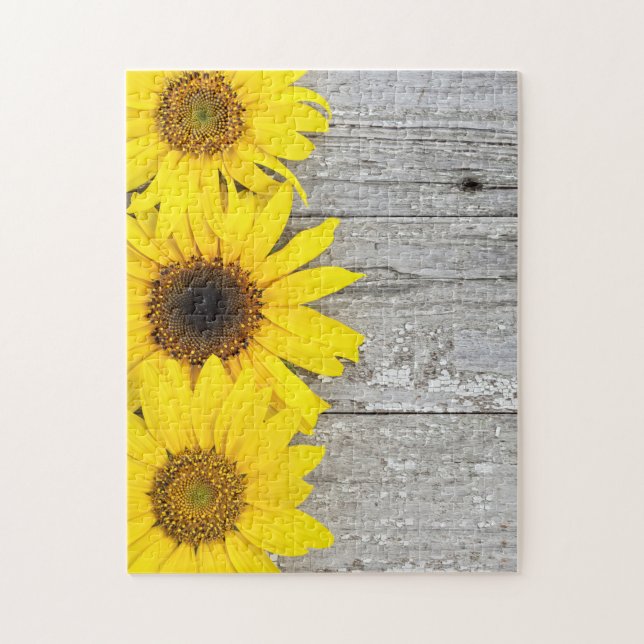 Solblommor på bord pussel (Vertikal)