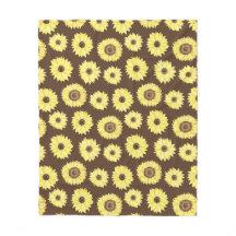 Solblommor på Brown Background Fleece Blanket