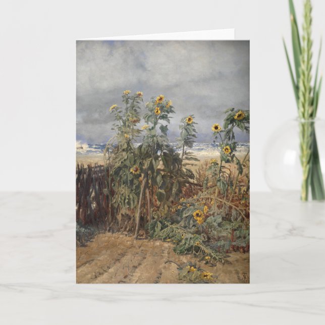 Solblommor på en Beach | Thorvald Niss Kort (Framsida)