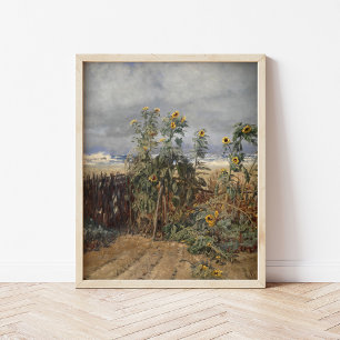 Solblommor på en Beach Thorvald Niss Poster