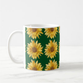 Solblommor på en grönt fält - sommar kaffemugg