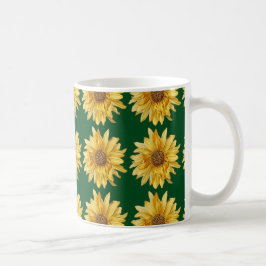 Solblommor på en grönt fält - sommar kaffemugg