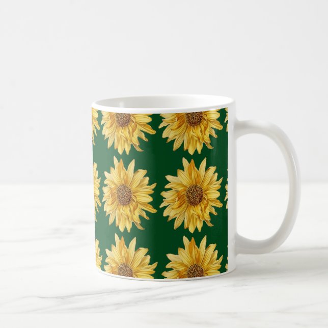 Solblommor på en grönt fält - sommar kaffemugg (Höger)