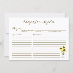 Solblommor på Mason Burk Personlig Recept Card