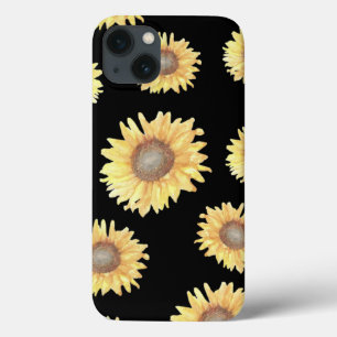 Solblommor på svart