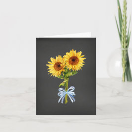 Solblommor på svarta anteckningskort för Tillfälle